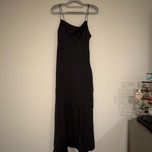 INTERMIX Black Maxi Dress with Spaghetti Straps